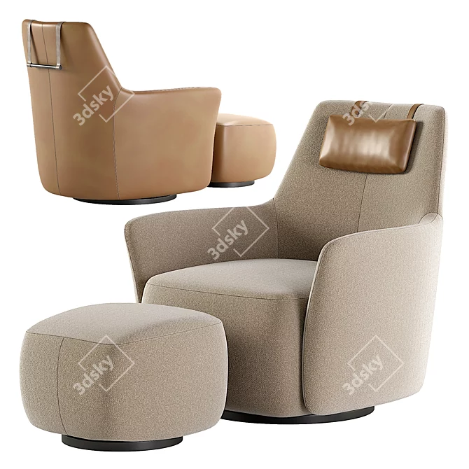 Luxury Alexander Armchair 3D Model 3D model image 2