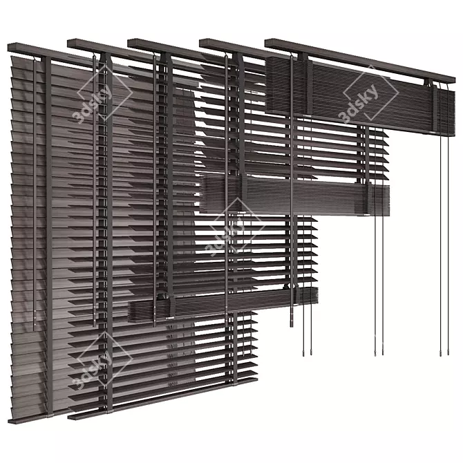 Folding Wood Blinds 3D model image 4