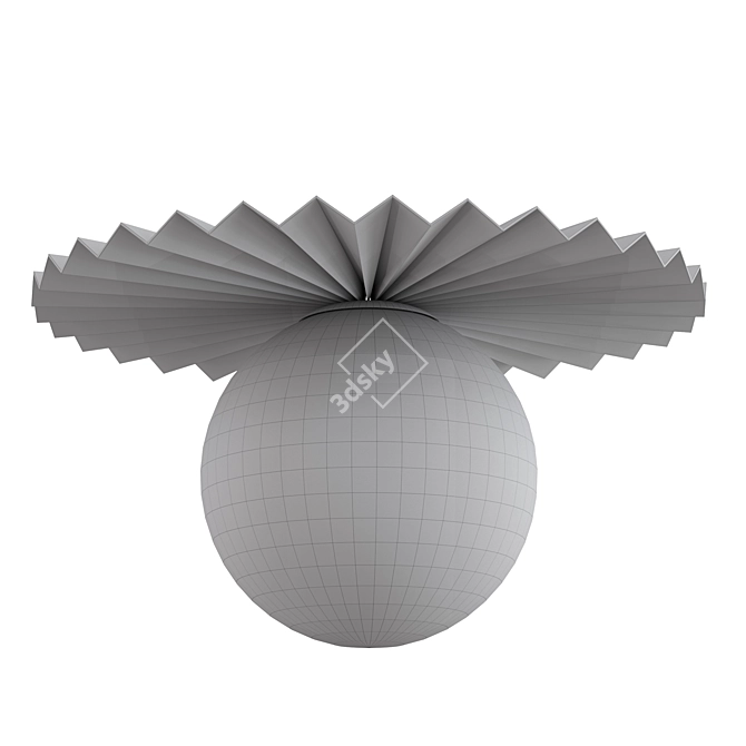 Luxury Plume Flushmount Lighting Fixture 3D model image 2