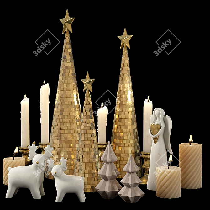 Disco Christmas Decor Set 3D model image 2