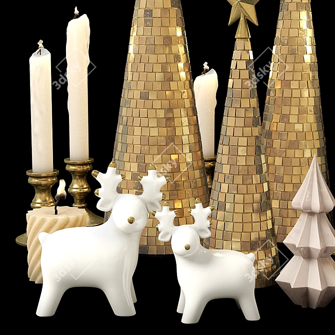 Disco Christmas Decor Set 3D model image 3