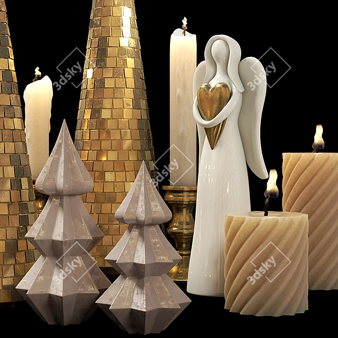 Disco Christmas Decor Set 3D model image 4