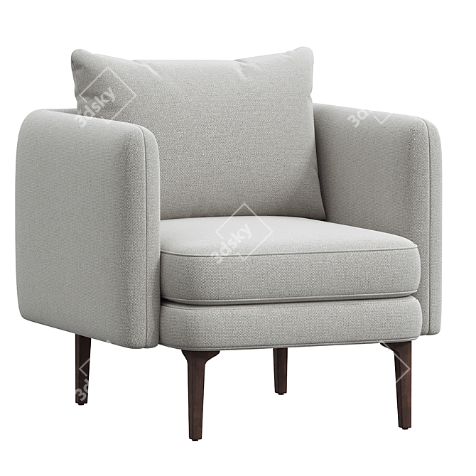 Modern Auburn Accent Chair Ensemble 3D model image 1