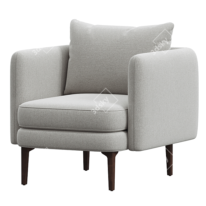 Modern Auburn Accent Chair Ensemble 3D model image 2