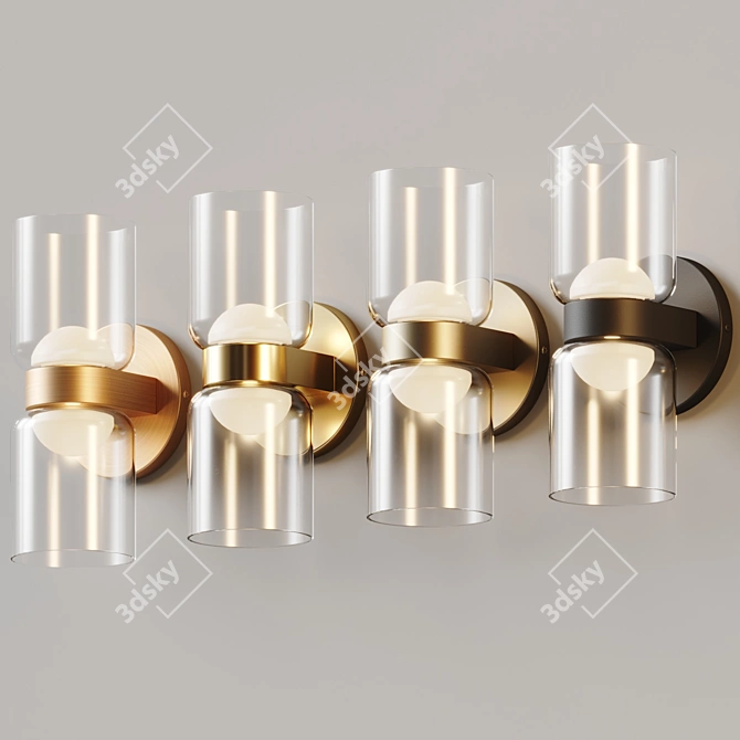 Elegant Cedar Glass Wall Sconce 3D model image 3