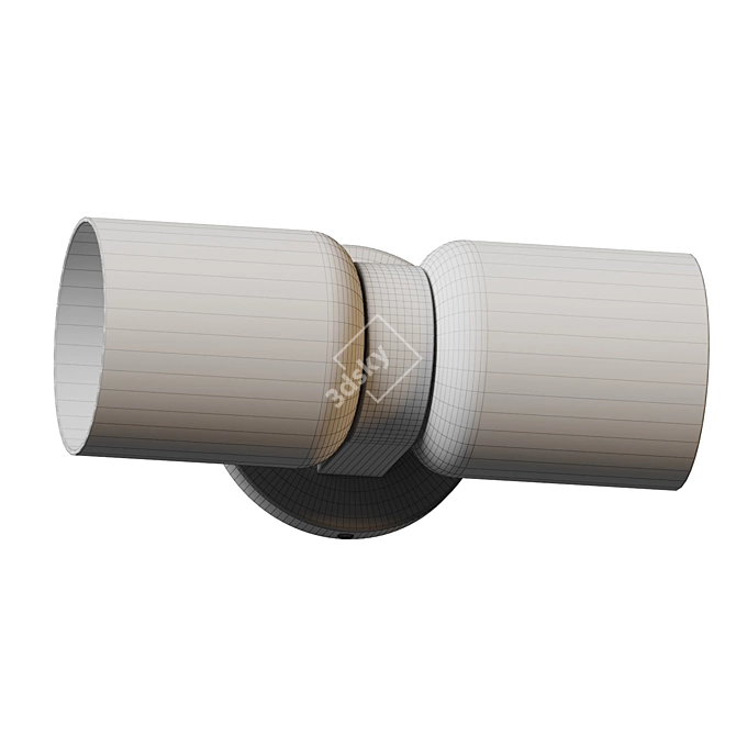 Elegant Cedar Glass Wall Sconce 3D model image 4