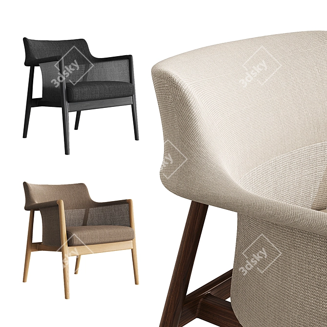 Morgan Aran Designer Armchair 3D Model 3D model image 3