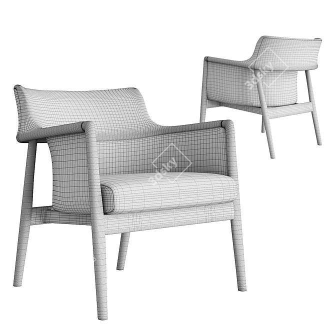 Morgan Aran Designer Armchair 3D Model 3D model image 4