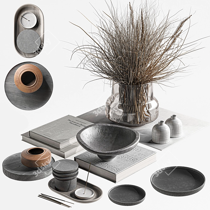 Elegant Home Decor Set 3D model image 1