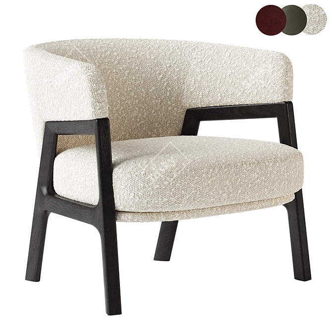 Duo Lounge Armchair | Fabric-FBX-Corona 3D model image 1