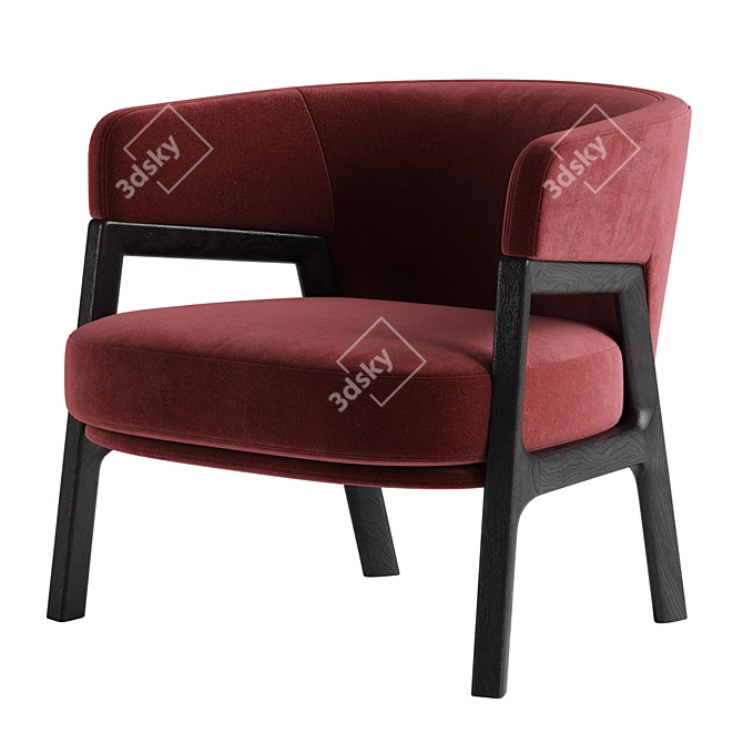 Duo Lounge Armchair | Fabric-FBX-Corona 3D model image 3