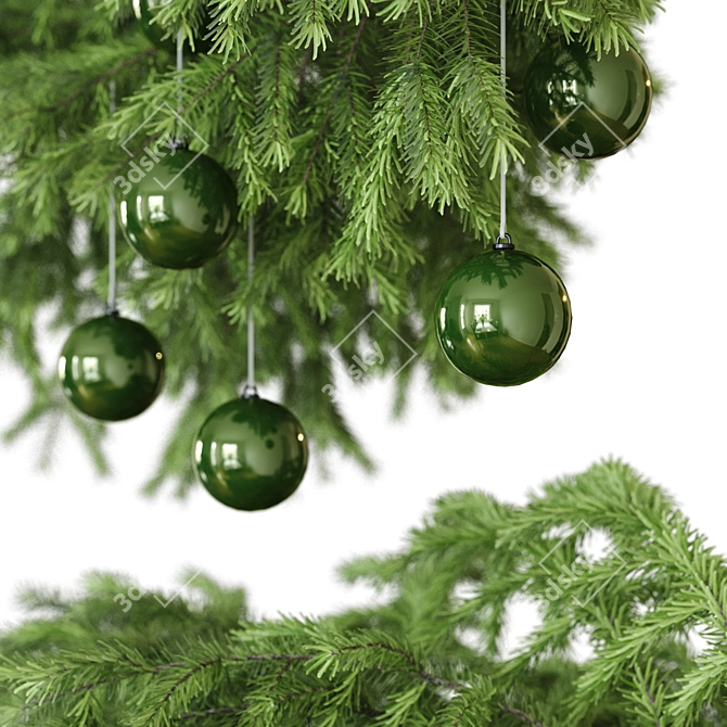 Festive Hanging Christmas Tree 3D model image 4