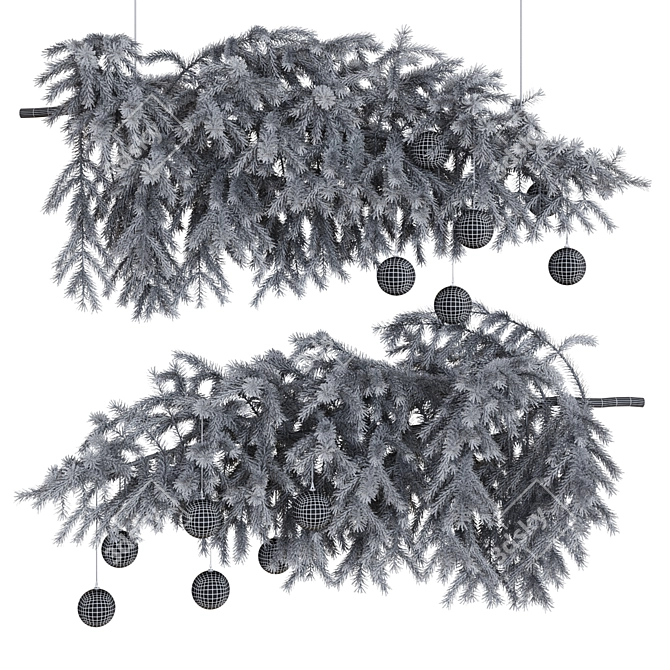 Festive Hanging Christmas Tree 3D model image 5