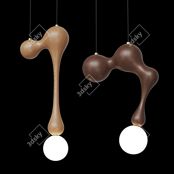 Wooden Design Lamp TORGER 3D model image 2