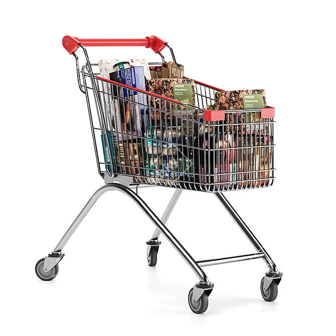 Supermarket Cart Model Renderings 3D model image 1