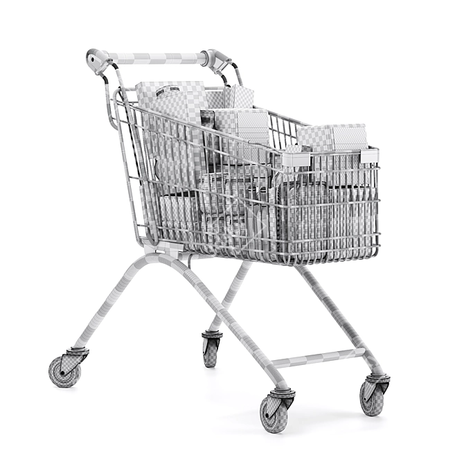 Supermarket Cart Model Renderings 3D model image 5