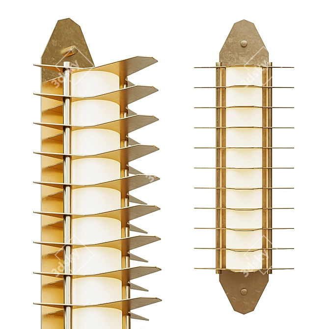 Gilded Brass Wall Sconce 3D model image 1