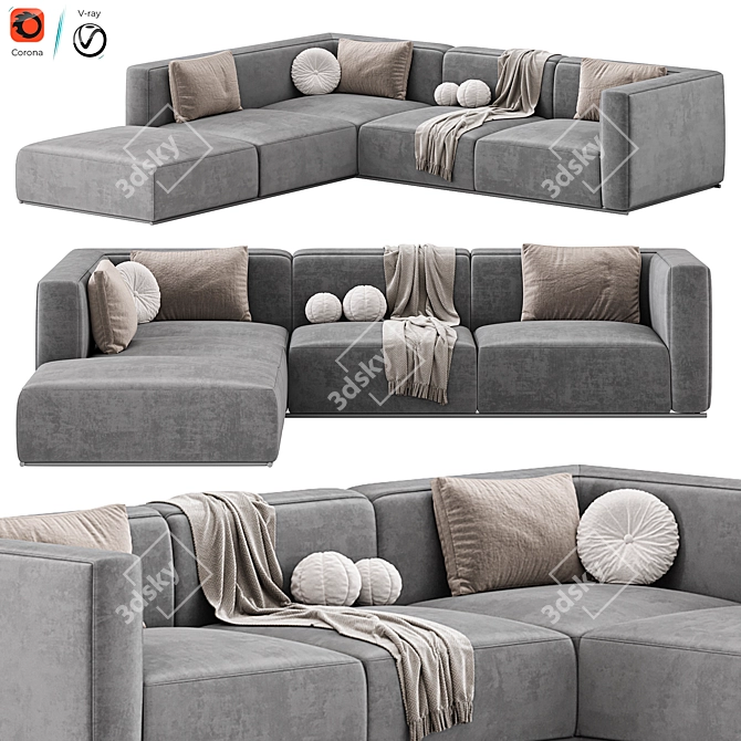 Luxury Shangai Sofa by Poliform 3D model image 5