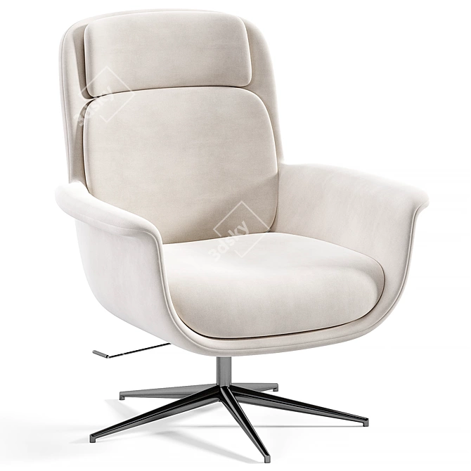 Aeleby Swivel Armchair: Modern Ikea Design 3D model image 2