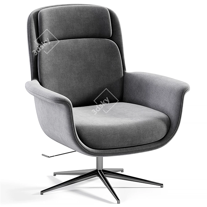 Aeleby Swivel Armchair: Modern Ikea Design 3D model image 3