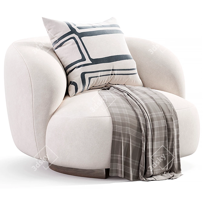  Modern Round Design Armchair 3D model image 1