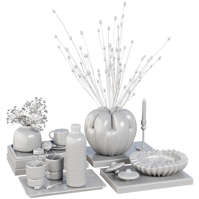 Elegant Tableware Set 2018 3D model image 4