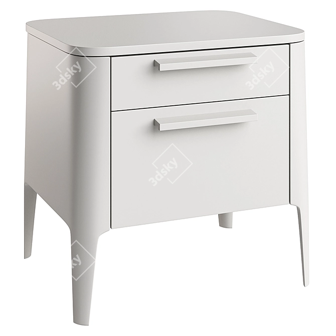 Modern 2-Drawer Bedside Table Ellipse 3D model image 4