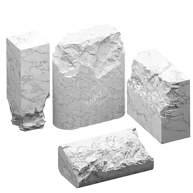 Stone Element Set, Natural Texture 3D model image 2
