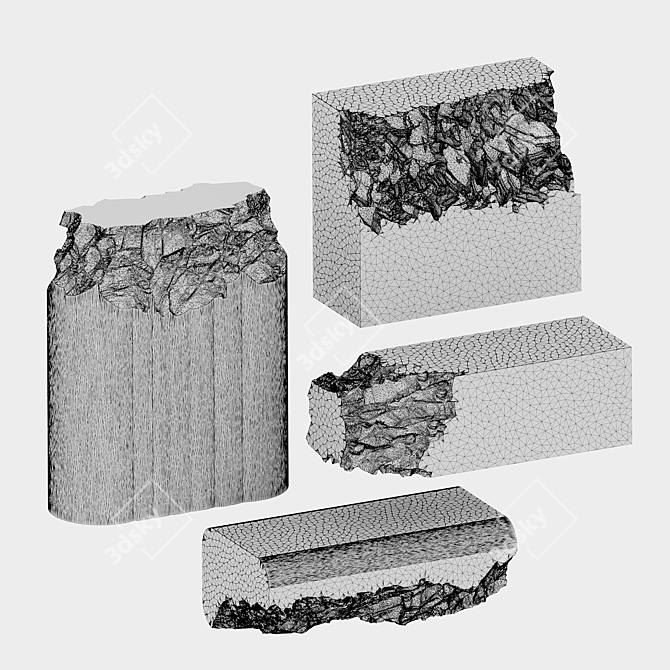 Stone Element Set, Natural Texture 3D model image 3