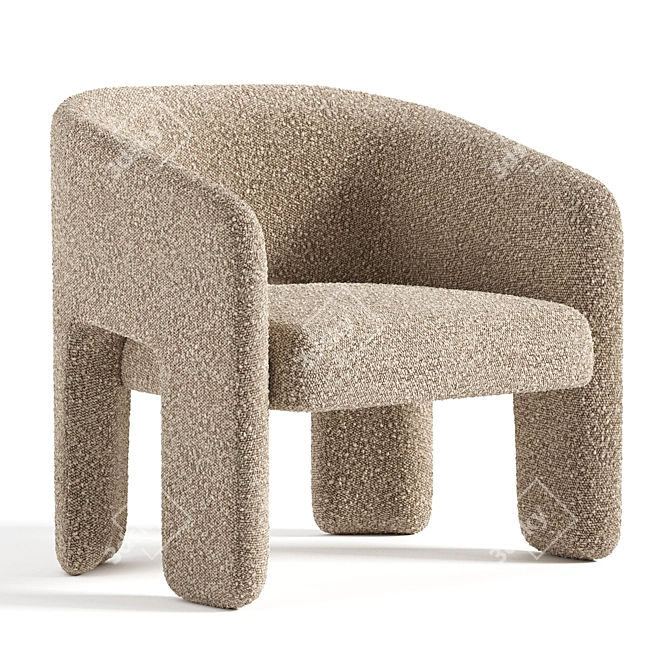 Modern Bold Armchair: Sleek Design 3D model image 4