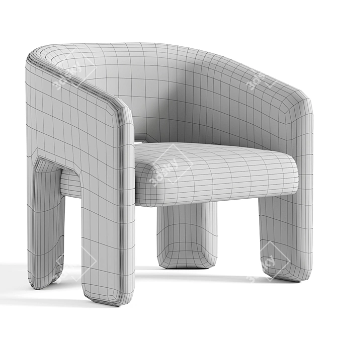 Modern Bold Armchair: Sleek Design 3D model image 6