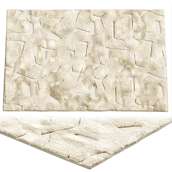 Neutral Tufted Area Rug [8x10] 3D model image 1