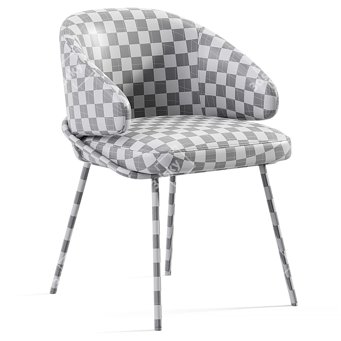 Elegant Emil Chair with Gold Legs 3D model image 6