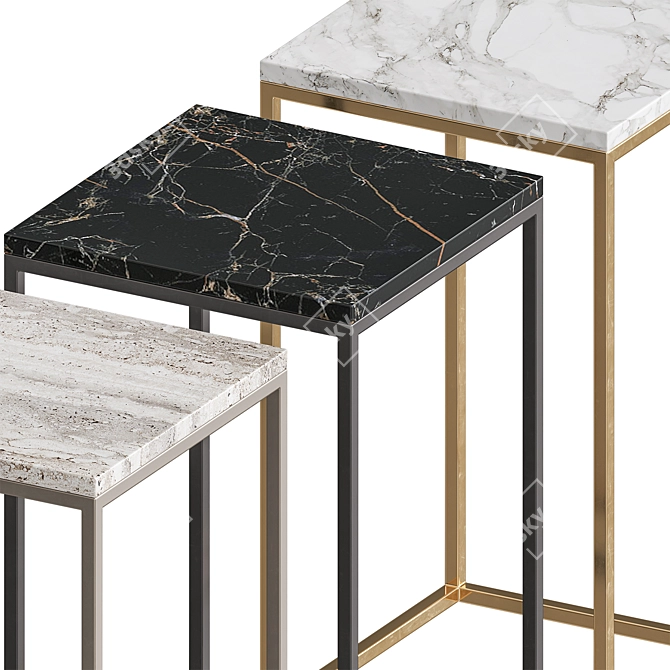 Contemporary Metal Coffee Table 3D model image 3