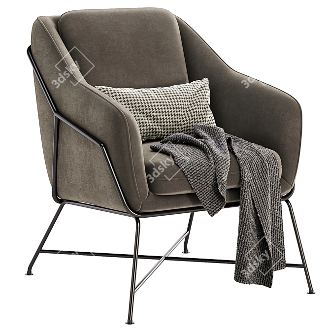Stylish Brida Armchair, Versatile Colors 3D model image 3