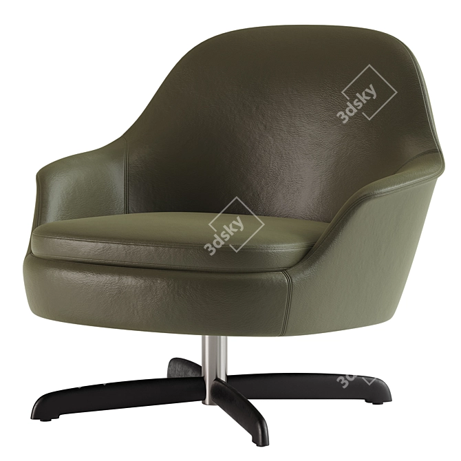 Luxury Swivel Armchair By Minotti 3D model image 3