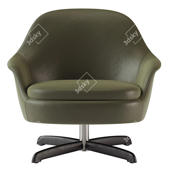 Luxury Swivel Armchair By Minotti 3D model image 4