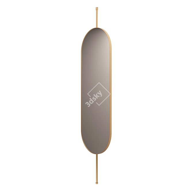 Gold Capsule Mirror 3D model image 1