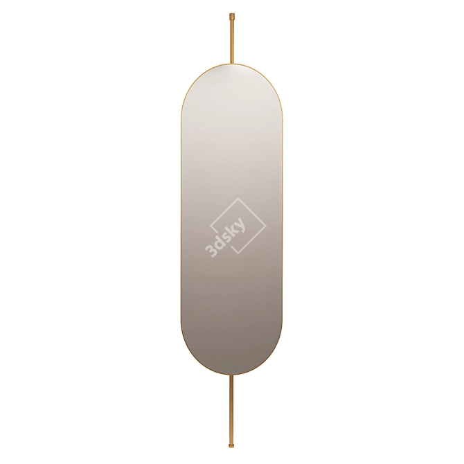 Gold Capsule Mirror 3D model image 2