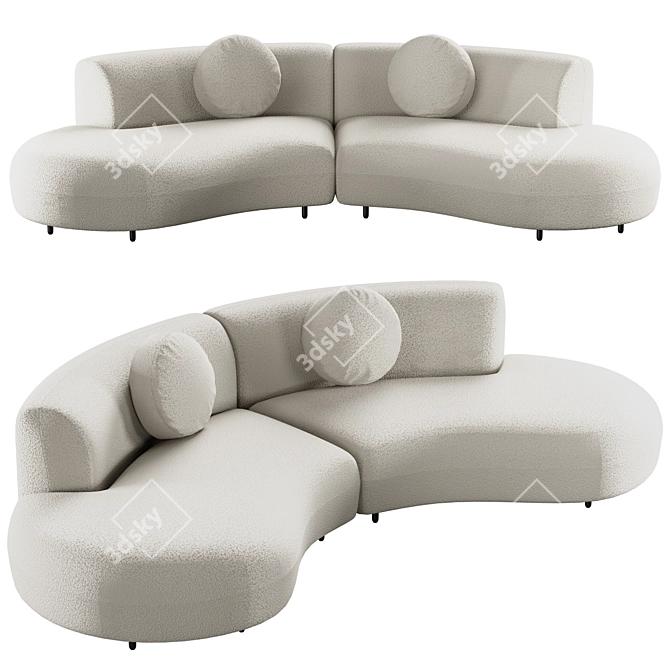 Modern Tokio Curved Sofa (Russian translation: Современный Диван Tokio с Изогнутым Д 3D model image 9