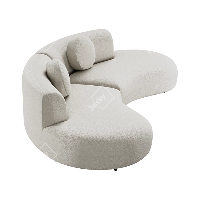 Modern Tokio Curved Sofa (Russian translation: Современный Диван Tokio с Изогнутым Д 3D model image 12