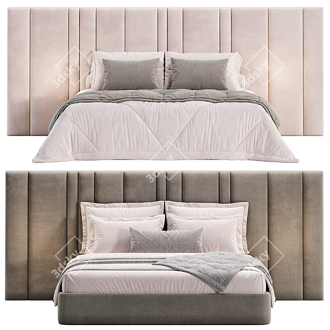 Panoramic Headboard Desire Bed 3D model image 3