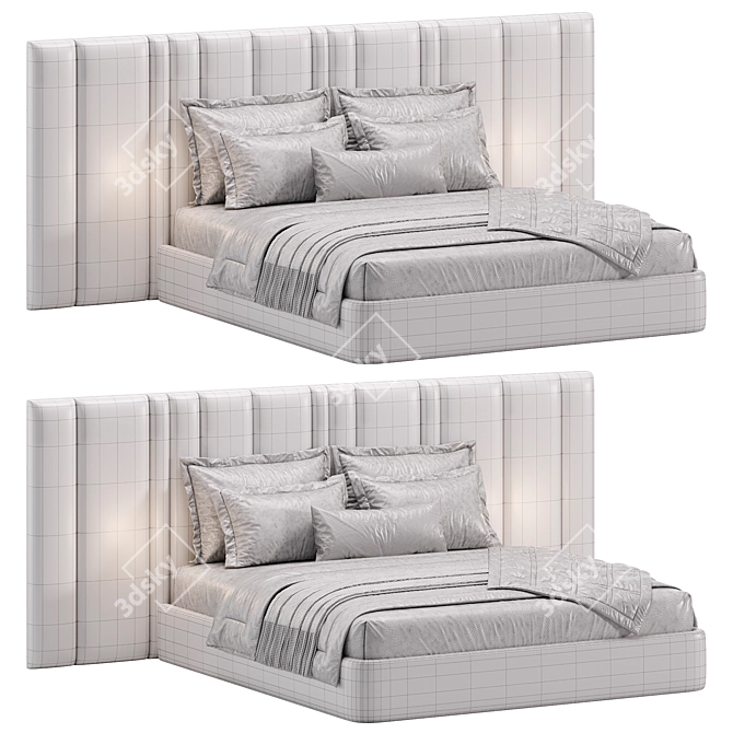 Panoramic Headboard Desire Bed 3D model image 7