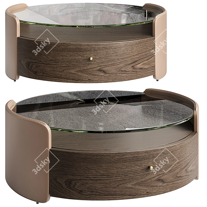 Firmo Walnut and Leather Table 3D model image 1