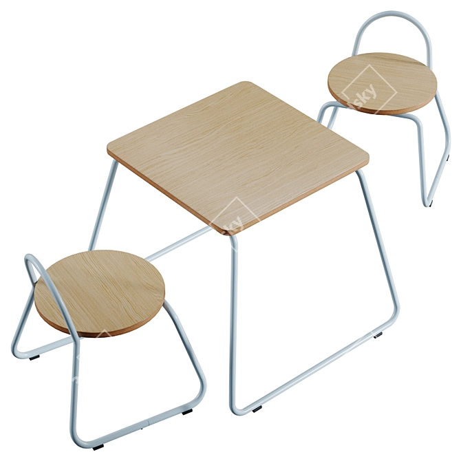 Kids Table & Stools Set 3D model image 3