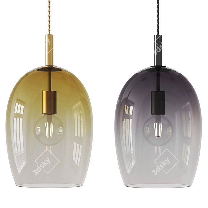 Adjustable Pendant Light with Cords 3D model image 2