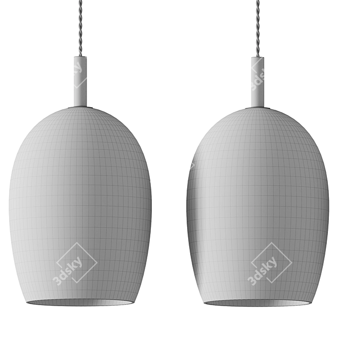Adjustable Pendant Light with Cords 3D model image 3