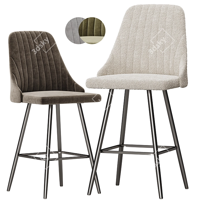 Modern Bar Stool for Home 3D model image 1