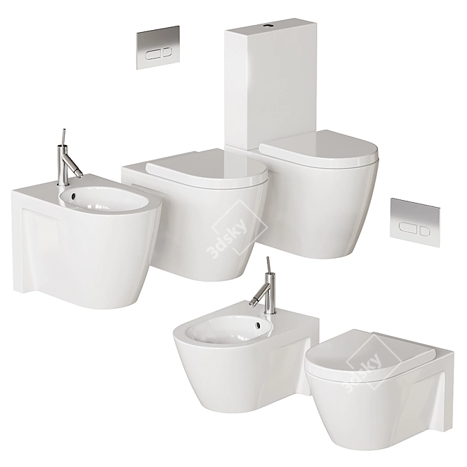 Starck 2 Bathroom Set 3D model image 1