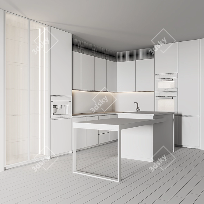  Modern Kitchen Interior 3D Model 3D model image 2